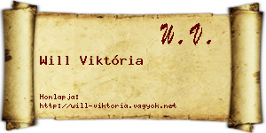 Will Viktória névjegykártya